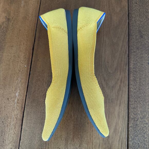 Rothy’s Womens Yellow Marigold Pointed Toe Slip On Knit Ballet Flats Sz 8 - Picture 7 of 15